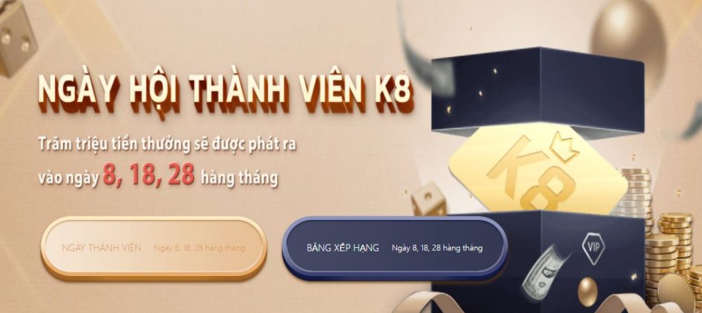 Khuyen mai thanh vien VIP K8