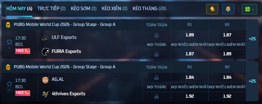 Cac loai keo cuoc PUBG K8